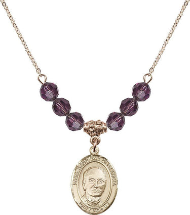 Saint Hannibal Birthstone Necklace | 3/4 inch | 6mm Beads