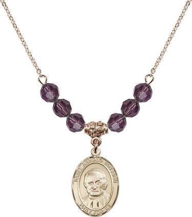 Saint Arnold Janssen Birthstone Necklace | 3/4 inch | 6mm Beads