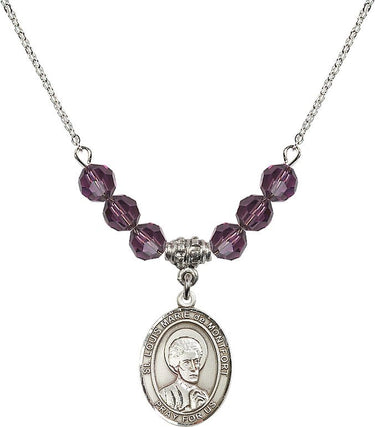 Saint Louis Marie de Montfort Birthstone Necklace | 3/4 inch