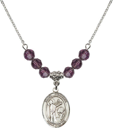Saint Kenneth Birthstone Necklace | 3/4 inch | 6mm Beads