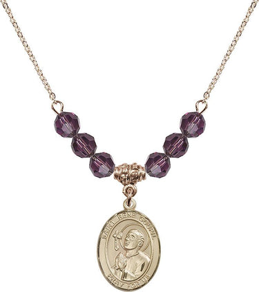 Saint Rene Goupil Birthstone Necklace | 3/4 inch | 6mm Beads