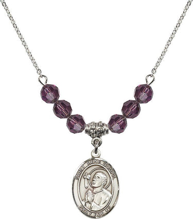 Saint Rene Goupil Birthstone Necklace | 3/4 inch | 6mm Beads