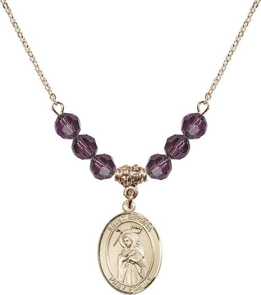 Saint Regina Birthstone Necklace | 3/4 inch | 6mm Beads