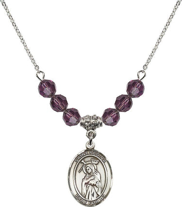 Saint Regina Birthstone Necklace | 3/4 inch | 6mm Beads