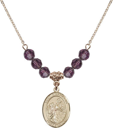Saint Nimatullah Birthstone Necklace | 3/4 inch | 6mm Beads