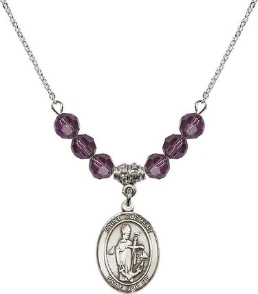 Saint Clement Birthstone Necklace | 3/4 inch | 6mm Beads