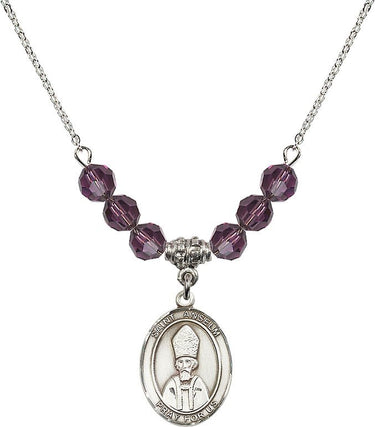 Saint Anselm of Canterbury Birthstone Necklace | 3/4 inch