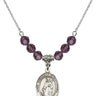 Saint Catherine of Alexandria Birthstone Necklace | 3/4 inch  Amethyst Sterling Silver