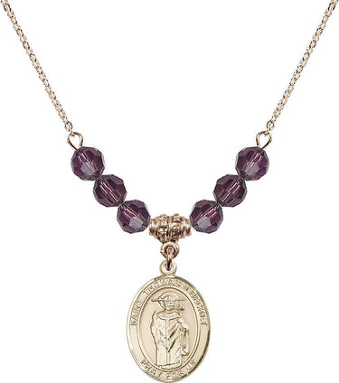 Saint Thomas A Becket Birthstone Necklace | 3/4 inch
