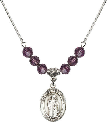 Saint Thomas A Becket Birthstone Necklace | 3/4 inch