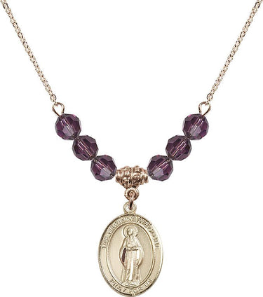 Virgin of the Globe Birthstone Necklace | 3/4 inch | 6mm Beads