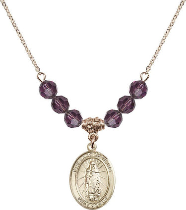 Our Lady of Tears Birthstone Necklace | 3/4 inch | 6mm Beads