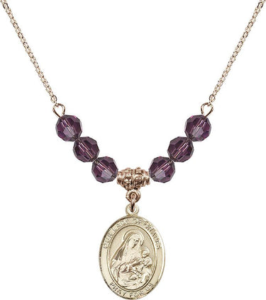Our Lady of Grapes Birthstone Necklace | 3/4 inch | 6mm Beads