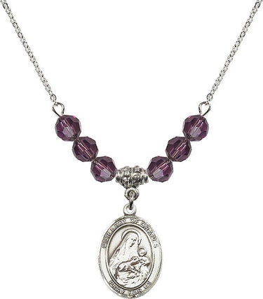 Our Lady of Grapes Birthstone Necklace | 3/4 inch | 6mm Beads