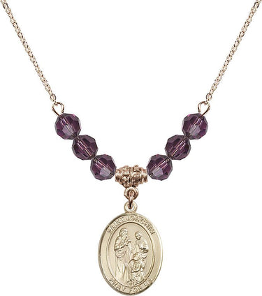 Saint Joachim Birthstone Necklace | 3/4 inch | 6mm Beads