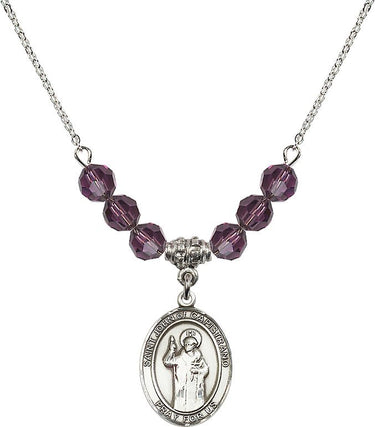 Collar con piedra natal de San Juan de Capistrano | 1,9 cm | Cuentas de 6 mm