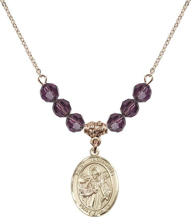 Collar de San Genaro con Piedra de Nacimiento | 1,9 cm | Cuentas de 6 mm