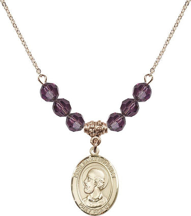 Pope Saint Eugene I Birthstone Necklace | 3/4 inch | 6mm Beads