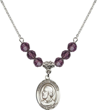 Pope Saint Eugene I Birthstone Necklace | 3/4 inch | 6mm Beads
