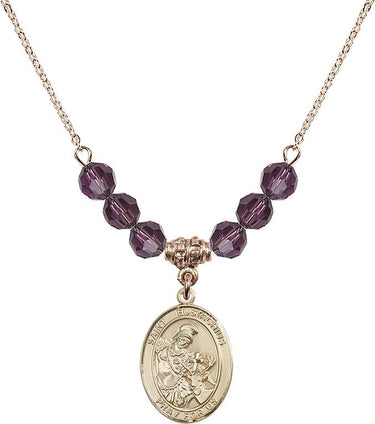 Collar de San Eustaquio con piedra natal | 3/4 pulgada | Cuentas de 6 mm