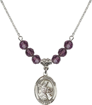 Collar de San Eustaquio con piedra natal | 3/4 pulgada | Cuentas de 6 mm