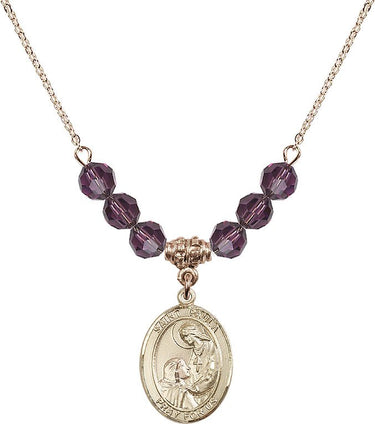 Collar de la piedra natal de Santa Paula | 1.9 cm | Cuentas de 6 mm