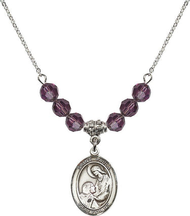 Collar de la piedra natal de Santa Paula | 1.9 cm | Cuentas de 6 mm