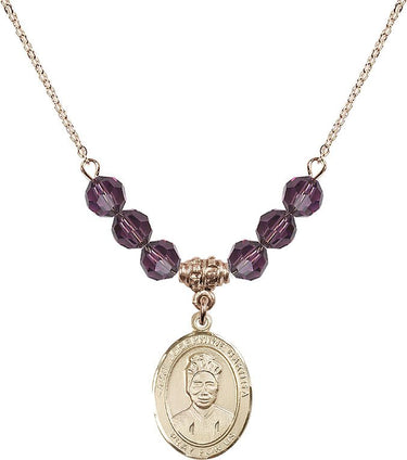 Collar de piedra natal de Santa Josefina Bakhita | 1,9 cm | Cuentas de 6 mm
