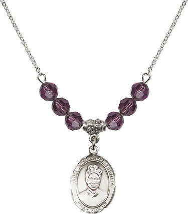 Collar de piedra natal de Santa Josefina Bakhita | 1,9 cm | Cuentas de 6 mm