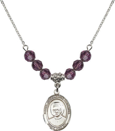Collar con la piedra natal de San Josemaría Escrivá | 1,9 cm | Cuentas de 6 mm