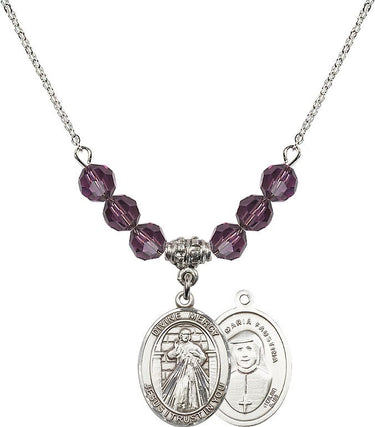 Beads Divine Mercy Birthstone Necklace | 3/4 inch | 6mm Beads