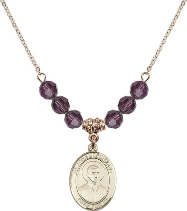 Collar con piedra natal de San Juan Berchmans | 1.9 cm | Cuentas de 6 mm