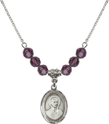 Collar con piedra natal de San Juan Berchmans | 1.9 cm | Cuentas de 6 mm