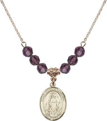 Collar de la piedra natal de Santa Juliana de Cumas | 19 mm | Cuentas de 6 mm