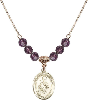 Collar con la piedra natal de San Simón Apóstol | 1,9 cm | Cuentas de 6 mm