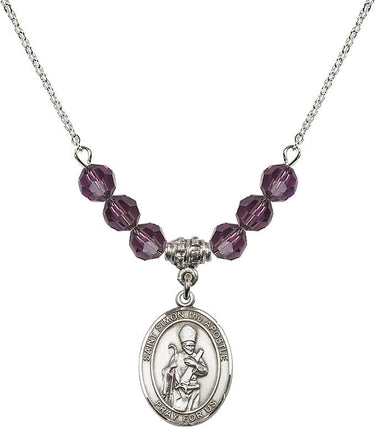 Collar con la piedra natal de San Simón Apóstol | 1,9 cm | Cuentas de 6 mm