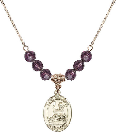 Collar con piedra natal de San Honorato de Amiens | 1,9 cm | Cuentas de 6 mm