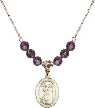 Collar de piedra natal de San Roque | 1.9 cm | Cuentas de 6 mm