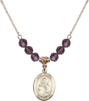 Saint Marina Birthstone Necklace | 3/4 inch | 6mm Beads