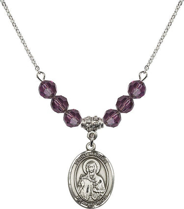 Saint Marina Birthstone Necklace | 3/4 inch | 6mm Beads