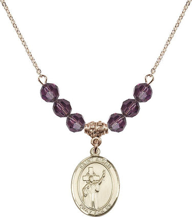 Saint Aidan of Lindesfarne Birthstone Necklace | 3/4 inch