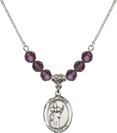 Saint Aidan of Lindesfarne Birthstone Necklace | 3/4 inch