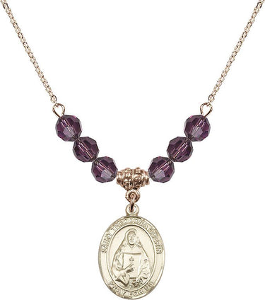 Saint Theodora Birthstone Necklace | 3/4 inch | 6mm Beads