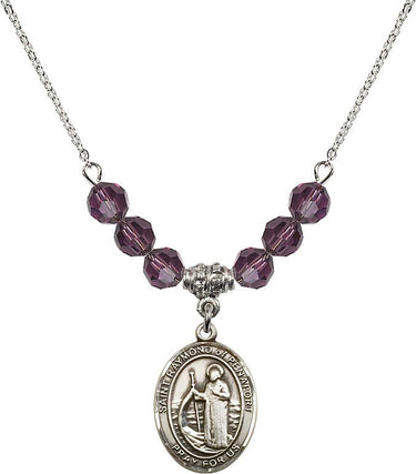 Saint Raymond of Penafort Birthstone Necklace | 3/4 inch
