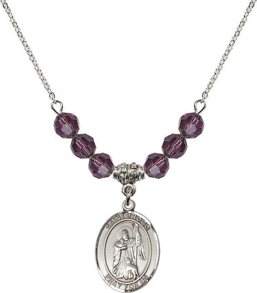 Saint Drogo Birthstone Necklace | 3/4 inch | 6mm Beads