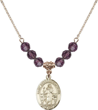 Saint Bernadine of Sienna Birthstone Necklace | 3/4 inch