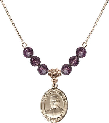 Blessed Miguel Pro Birthstone Necklace | 3/4 inch | 6mm Beads