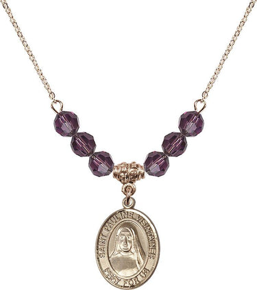 Saint Pauline Visintainer Birthstone Necklace | 3/4 inch
