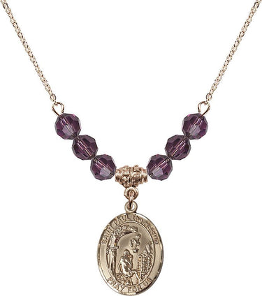 Saint Paul the Hermit Birthstone Necklace | 3/4 inch | 6mm Beads