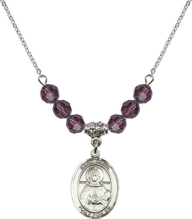 Saint Daria Birthstone Necklace | 3/4 inch | 6mm Beads